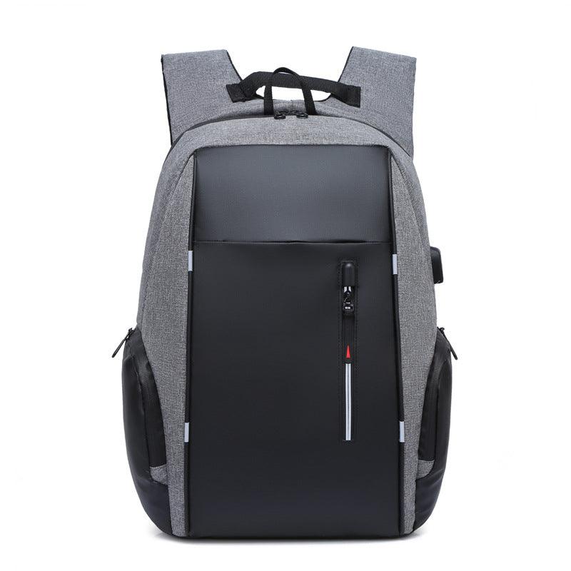 High Capacity BackPack With USB Charging Port- Black/Ash - Obeezi.com