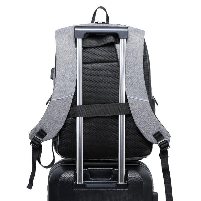 High Capacity BackPack With USB Charging Port- Black/Ash - Obeezi.com