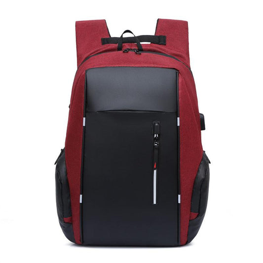 High Capacity BackPack With USB Charging Port- Black/Red - Obeezi.com