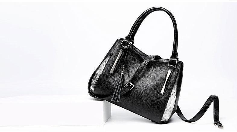 High quality Genuine Leather Black fashion handbags - Obeezi.com