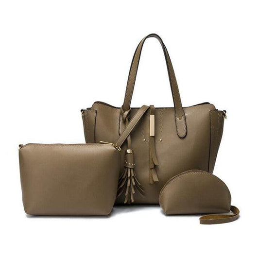 High Quality PU Leather Fashion Elegant Fringe Handbag - Coffee - Obeezi.com