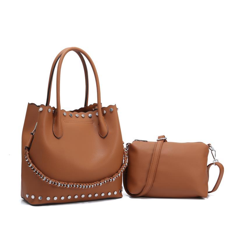 High Quality Round Shape Women Leather Blue 2 In 1 Sets Fashion Style handbag - Obeezi.com