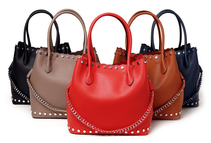 High Quality Round Shape Women Leather Blue 2 In 1 Sets Fashion Style handbag - Obeezi.com