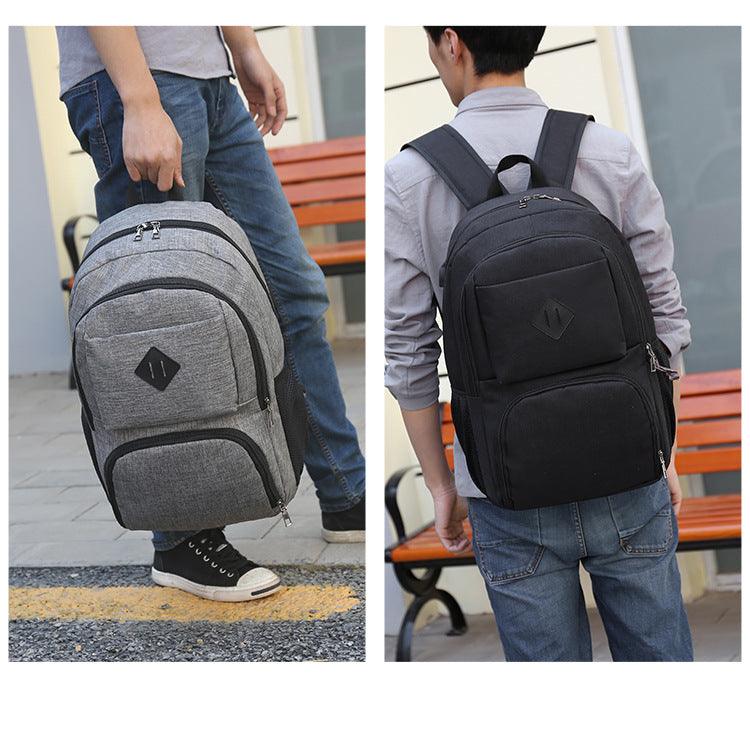 Hiking Canvas Large Capacity Backpack- Black - Obeezi.com