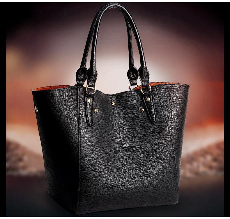 HoldAll With Detachable Inner Bag and Long Strap Shoulder Handbag-Black - Obeezi.com