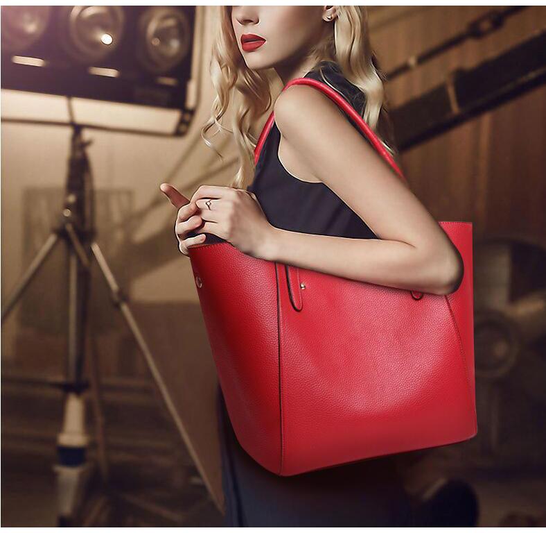 HoldAll With Detachable Inner Bag and Long Strap Shoulder Handbag-Red - Obeezi.com