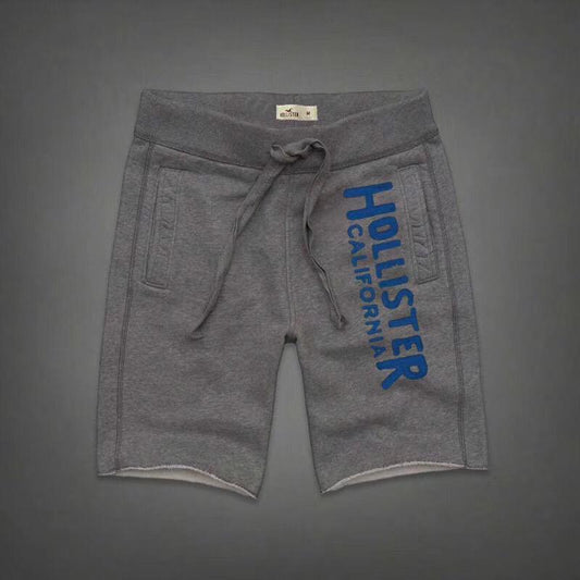Hollister Logo Graphic Jogger Shorts-Blue And Ash - Obeezi