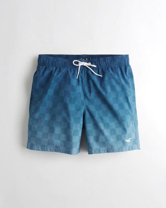 Hollister Plain Swim Shorts Men Blue - Obeezi