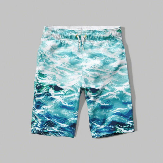 Hollister Printed Swim Shorts Men - Blue - Obeezi