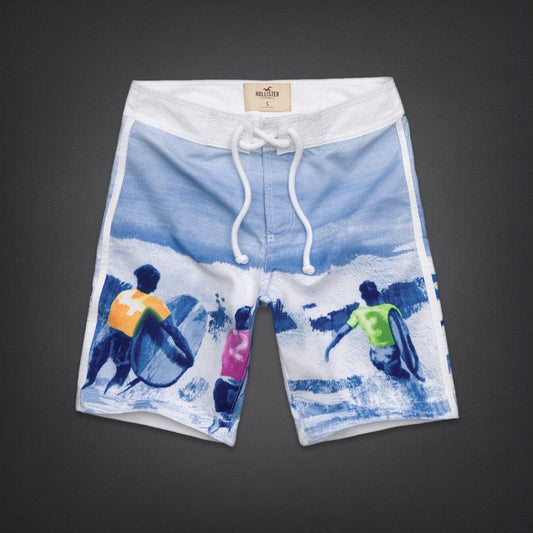 Hollister Stripe Swim Shorts White - Obeezi