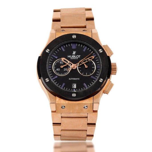 Hublot Geneve Titanium Screw Designed Black And Gold Watch - Obeezi.com