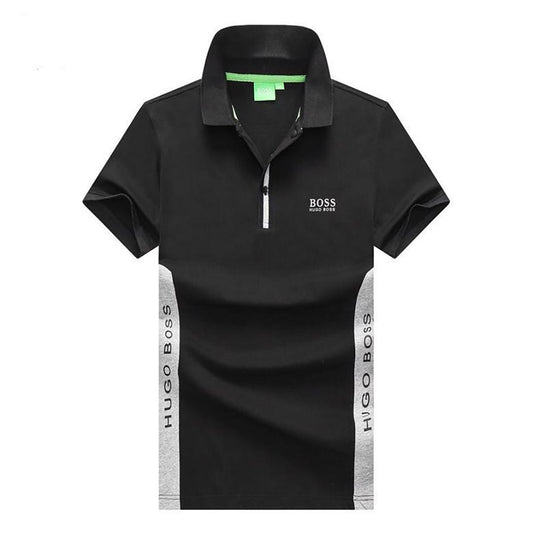 Hug Classic Cotton Tipping Slim Polo Black - Obeezi.com