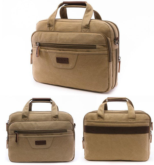 Hybrid Canvas Solid Mini Outdoor Crossbody Bag-Khaki - Obeezi.com