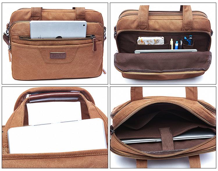 Hybrid Canvas Solid Mini Outdoor Crossbody Bag-Khaki - Obeezi.com