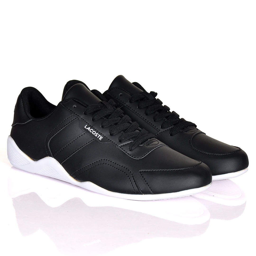 Iconic Men's Breathable Leather Black and White Sneakers - Obeezi.com