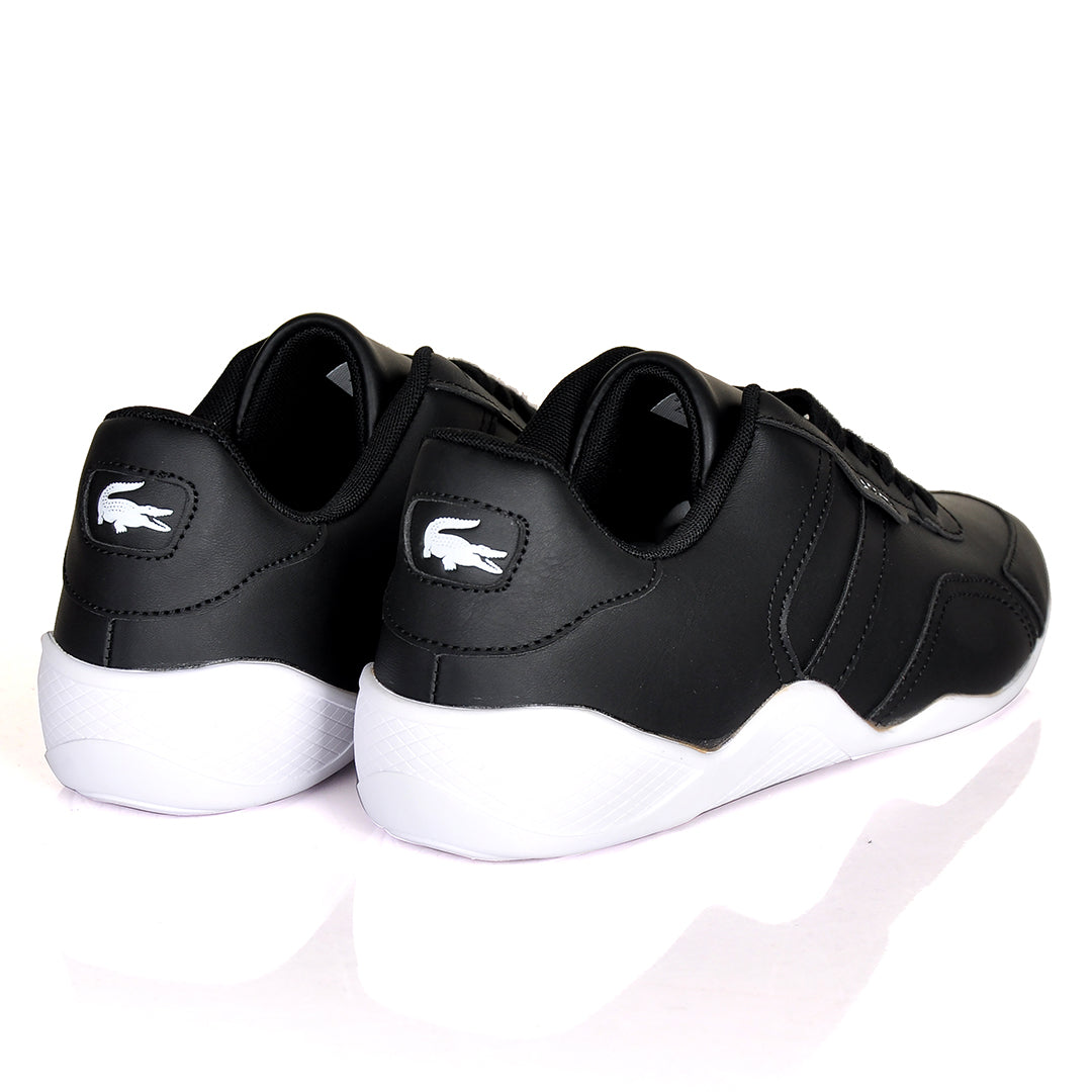 Iconic Men's Breathable Leather Black and White Sneakers - Obeezi.com