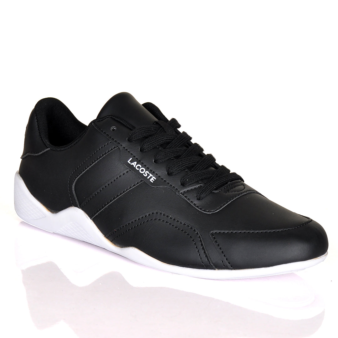 Iconic Men's Breathable Leather Black and White Sneakers - Obeezi.com