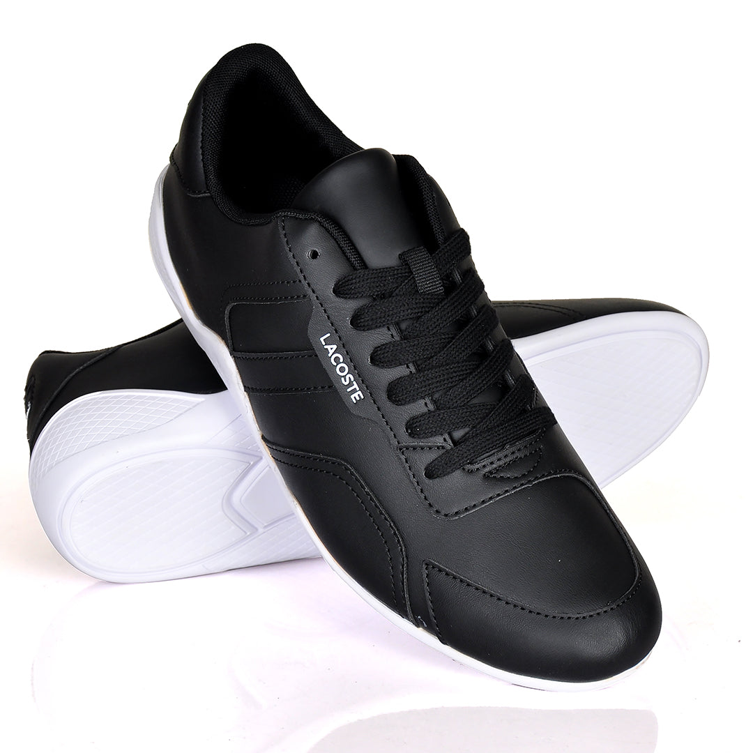Iconic Men's Breathable Leather Black and White Sneakers - Obeezi.com