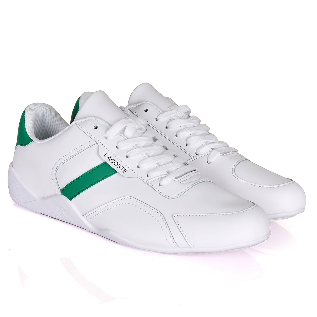 Iconic Men's Breathable Leather Green and White Sneakers - Obeezi.com