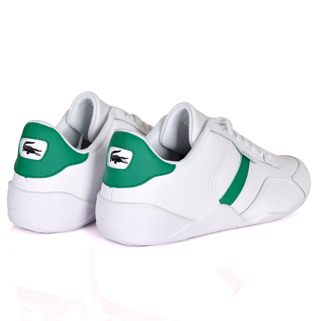 Iconic Men's Breathable Leather Green and White Sneakers - Obeezi.com