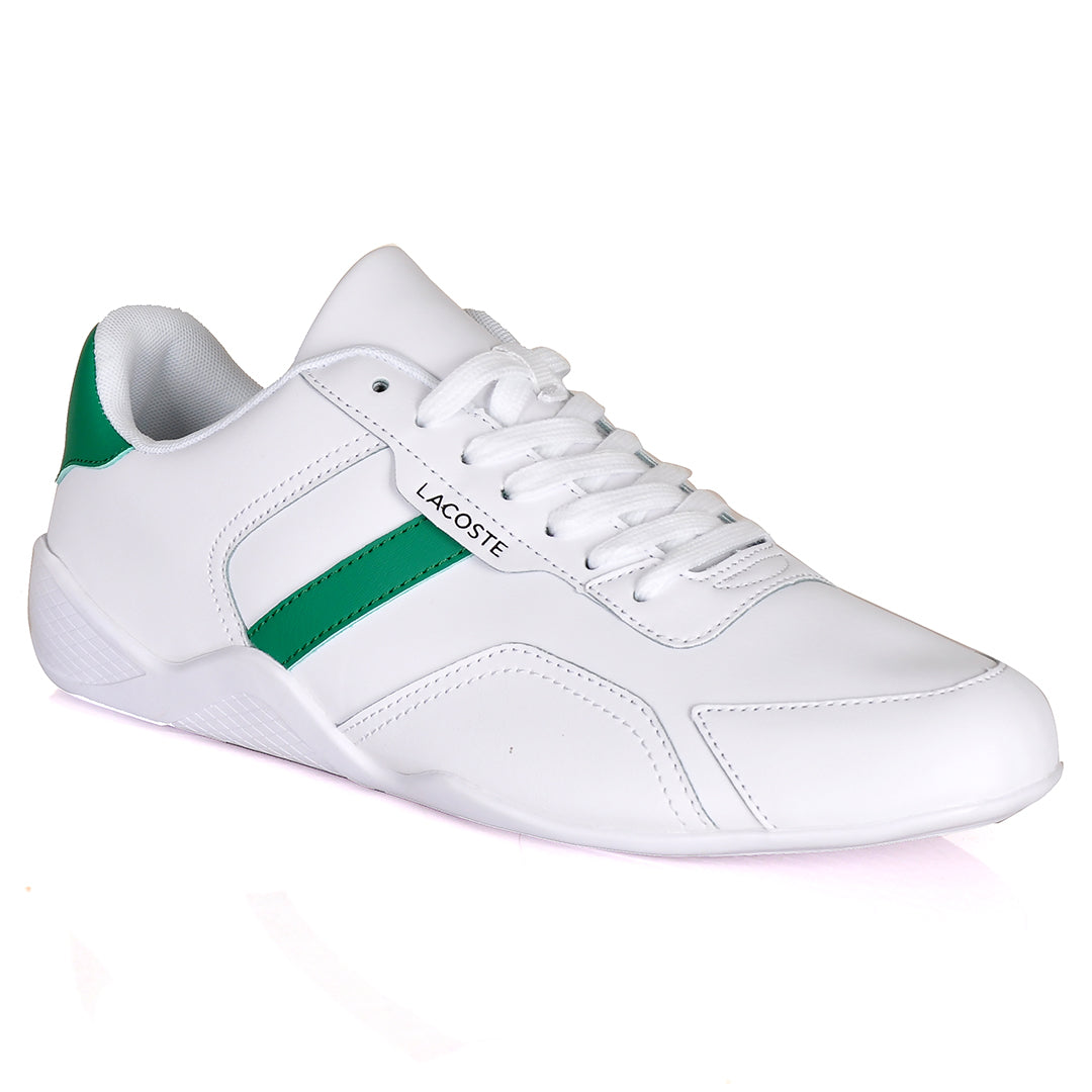 Iconic Men's Breathable Leather Green and White Sneakers - Obeezi.com