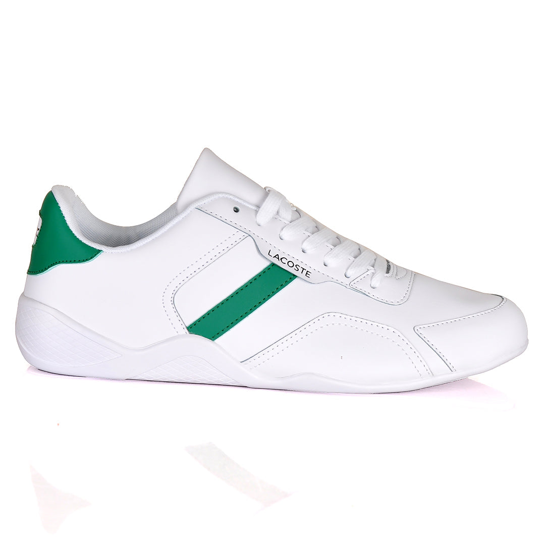 Iconic Men's Breathable Leather Green and White Sneakers - Obeezi.com