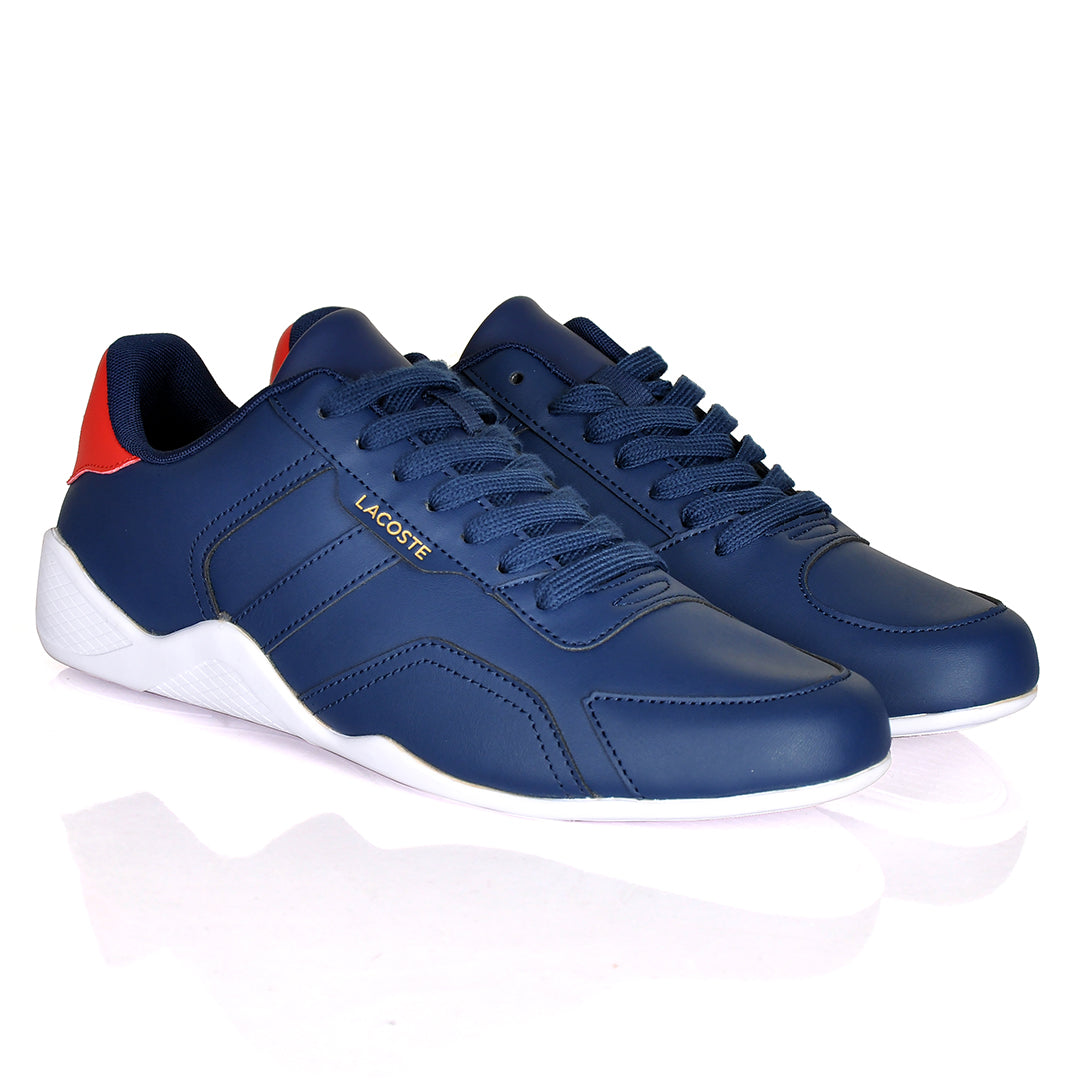 Iconic Men's Breathable Leather Navy blue and White Sneakers - Obeezi.com