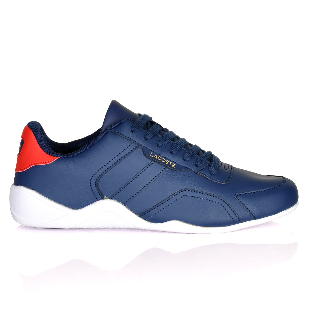 Iconic Men's Breathable Leather Navy blue and White Sneakers - Obeezi.com