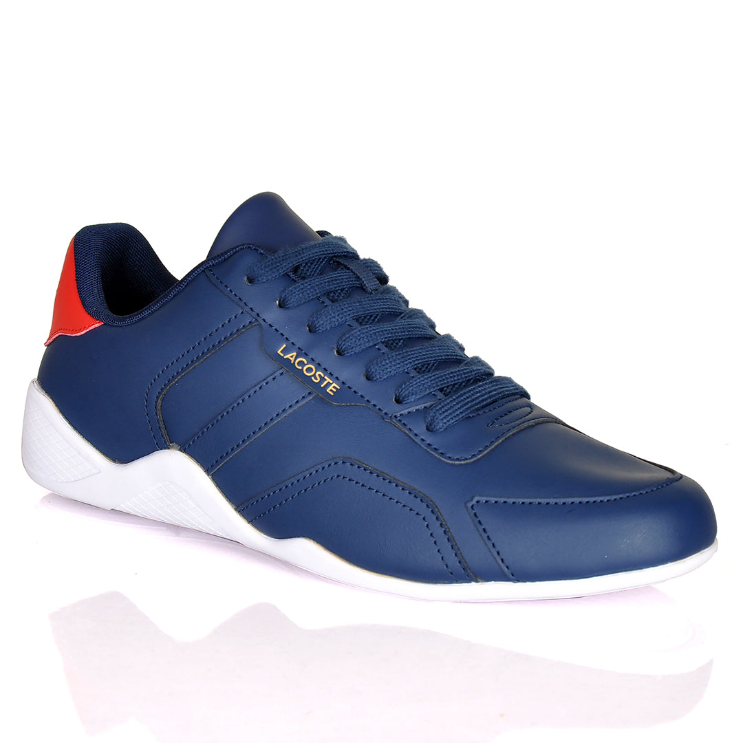 Iconic Men's Breathable Leather Navy blue and White Sneakers - Obeezi.com