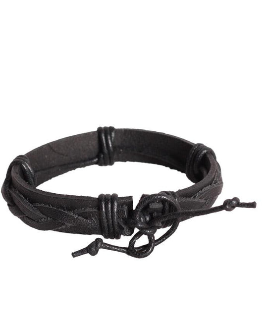 Infinity Knot Bracelet, Black Leather - Obeezi.com
