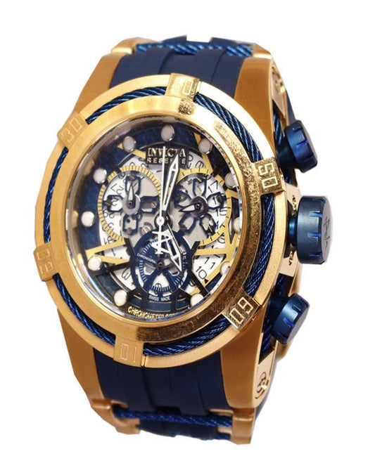 Invicta 14432 Men’s Reserve Bolt Zeus Blue Dial Blue Rubber Strap Chronograph - Obeezi.com