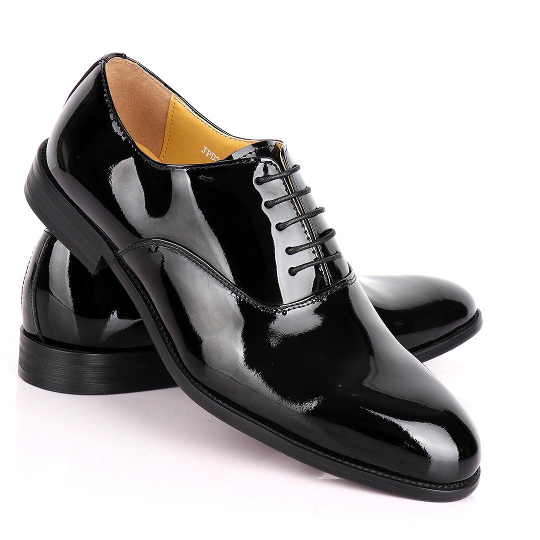 J.M Weston Black Wetlips Luxury Men's Leather Shoe - Obeezi.com