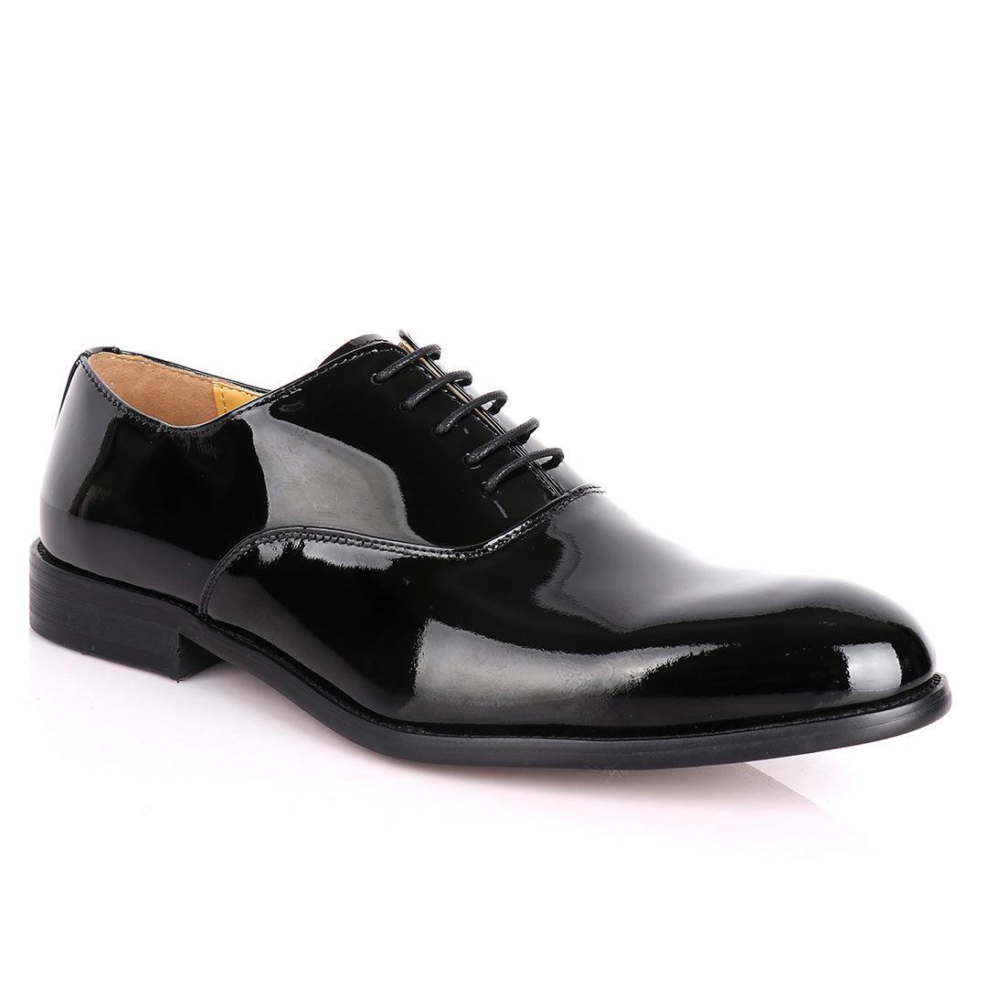 J.M Weston Black Wetlips Luxury Men's Leather Shoe - Obeezi.com