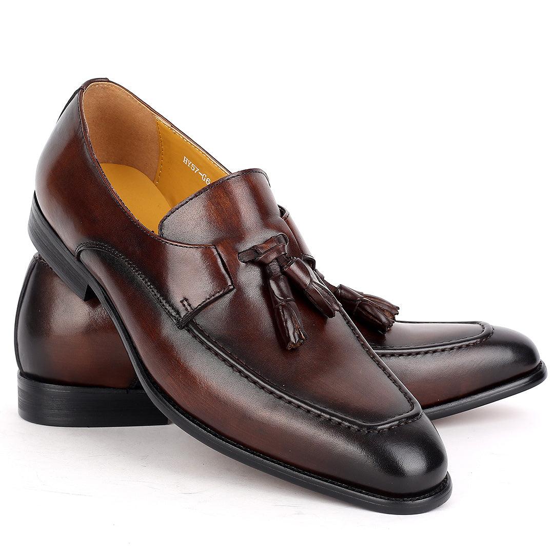 J.M Weston Brown Superlative Wing tip Leather Shoe - Obeezi.com