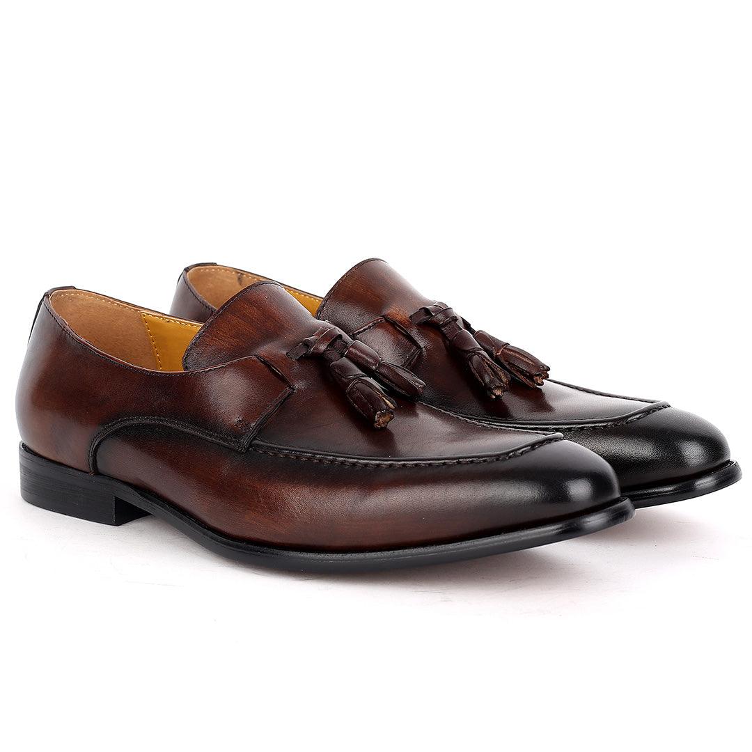 J.M Weston Brown Superlative Wing tip Leather Shoe - Obeezi.com