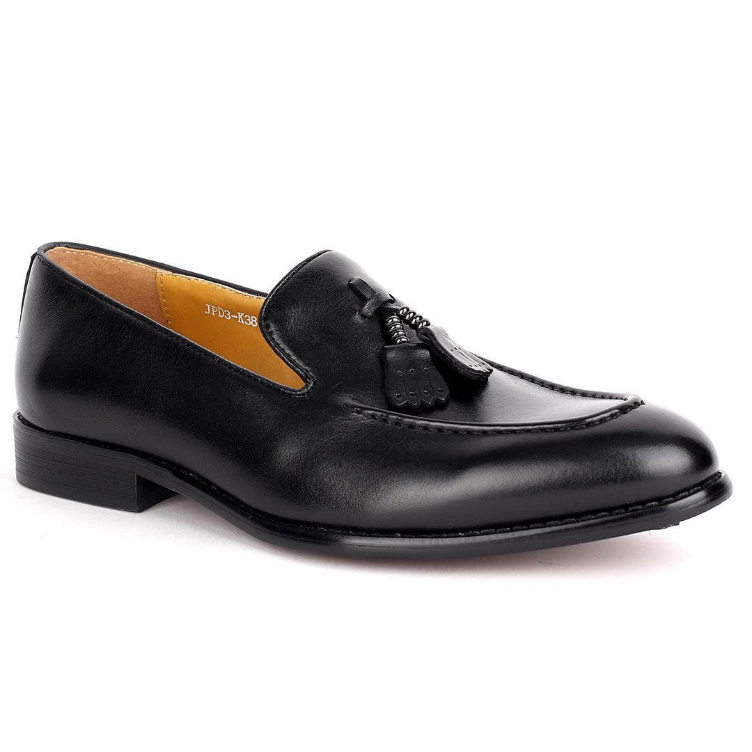 J.M Weston Elegant Black Textile Designed Leather Shoe - Obeezi.com