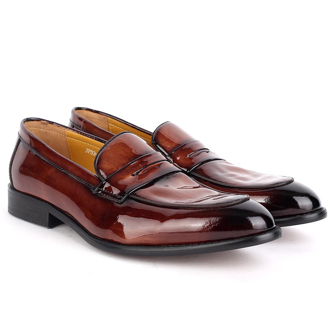 J.M Weston Executive Men's Glossy Brown Shoe - Obeezi.com