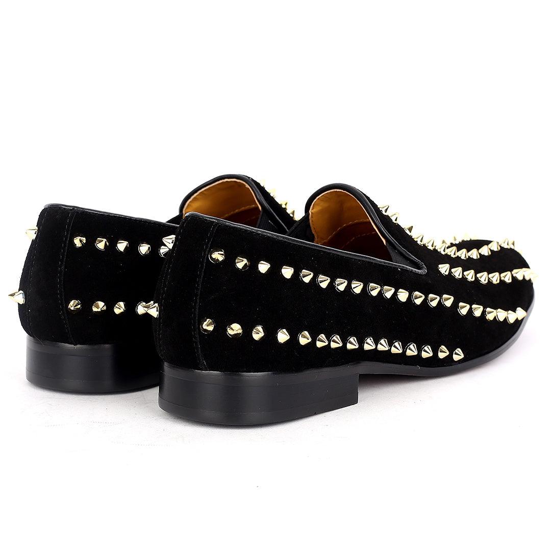 J.M Weston Exquisite Full Spike Designed Swede Shoe - Black - Obeezi.com