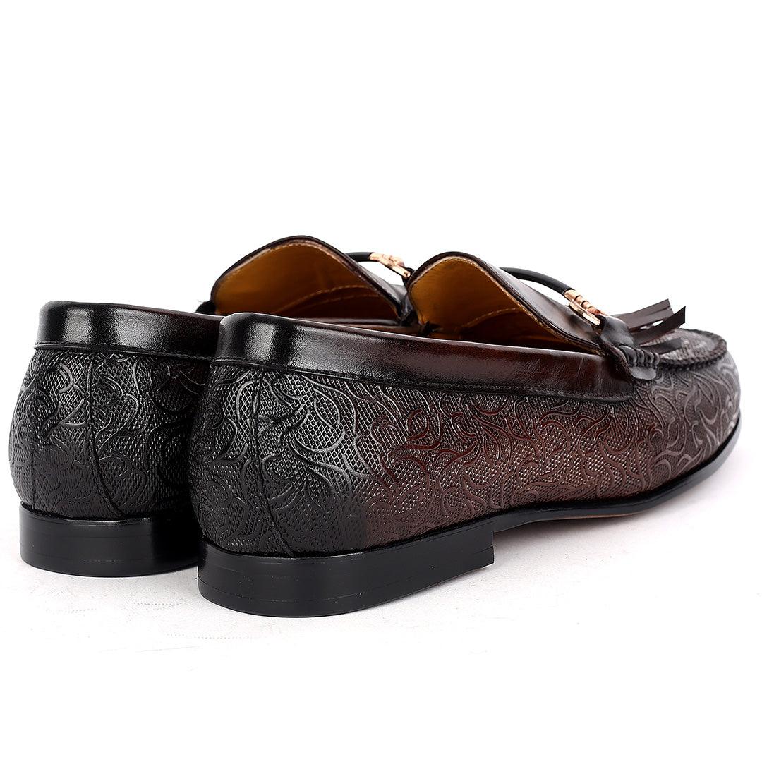 J.M Weston Exquisite Men's Fringe Designed Coffee Loafers Shoe - Obeezi.com