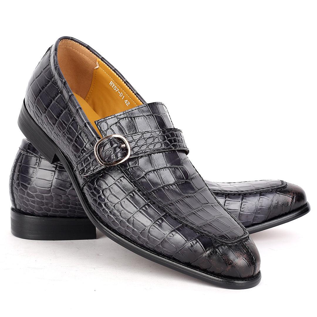 J.M Weston Full Croc Leather Belt designed Shoe - Obeezi.com