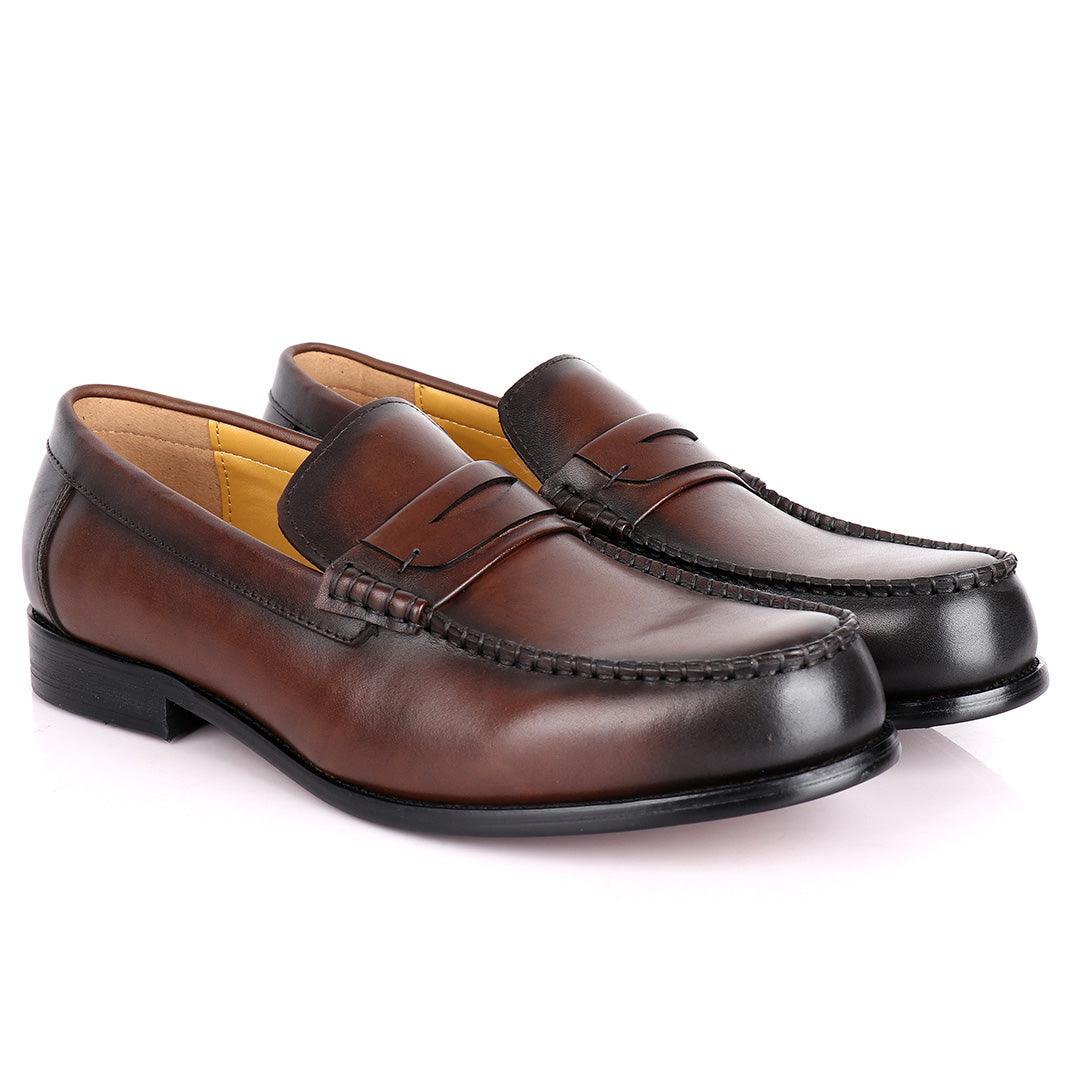 J.M Weston Plain Leather Designed Men's shoe - Obeezi.com