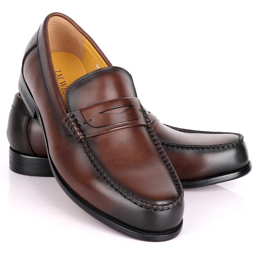 J.M Weston Plain Leather Designed Men's shoe - Obeezi.com