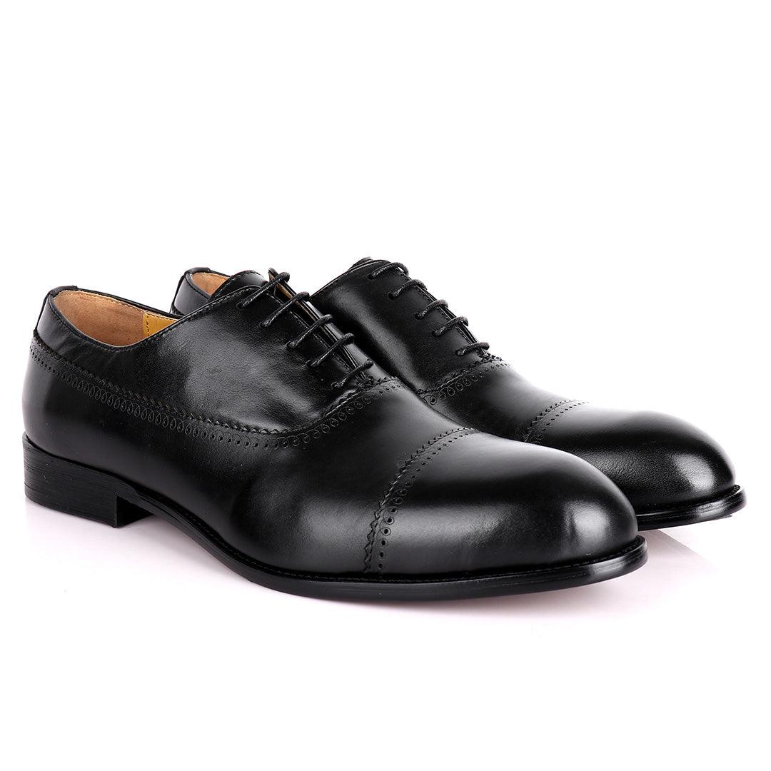 J.M Weston Premium Oxford Men's Shoe- Black - Obeezi.com