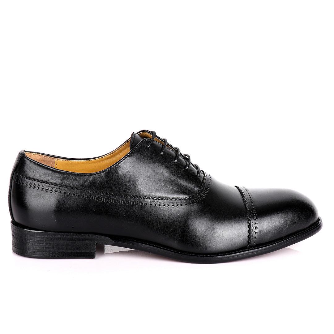 J.M Weston Premium Oxford Men's Shoe- Black - Obeezi.com