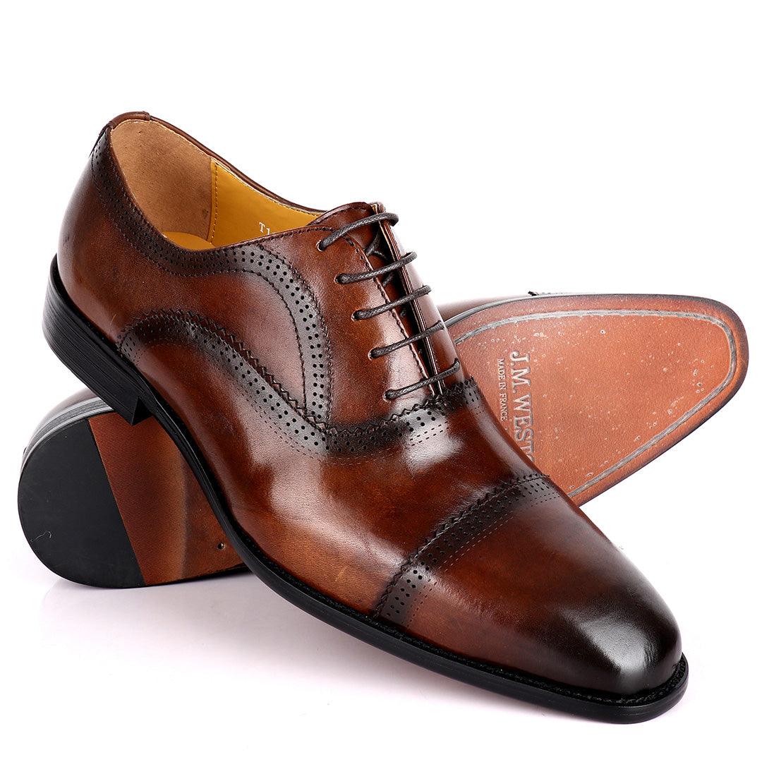 J.M Weston Premium Oxford Men's Shoe- Coffee - Obeezi.com