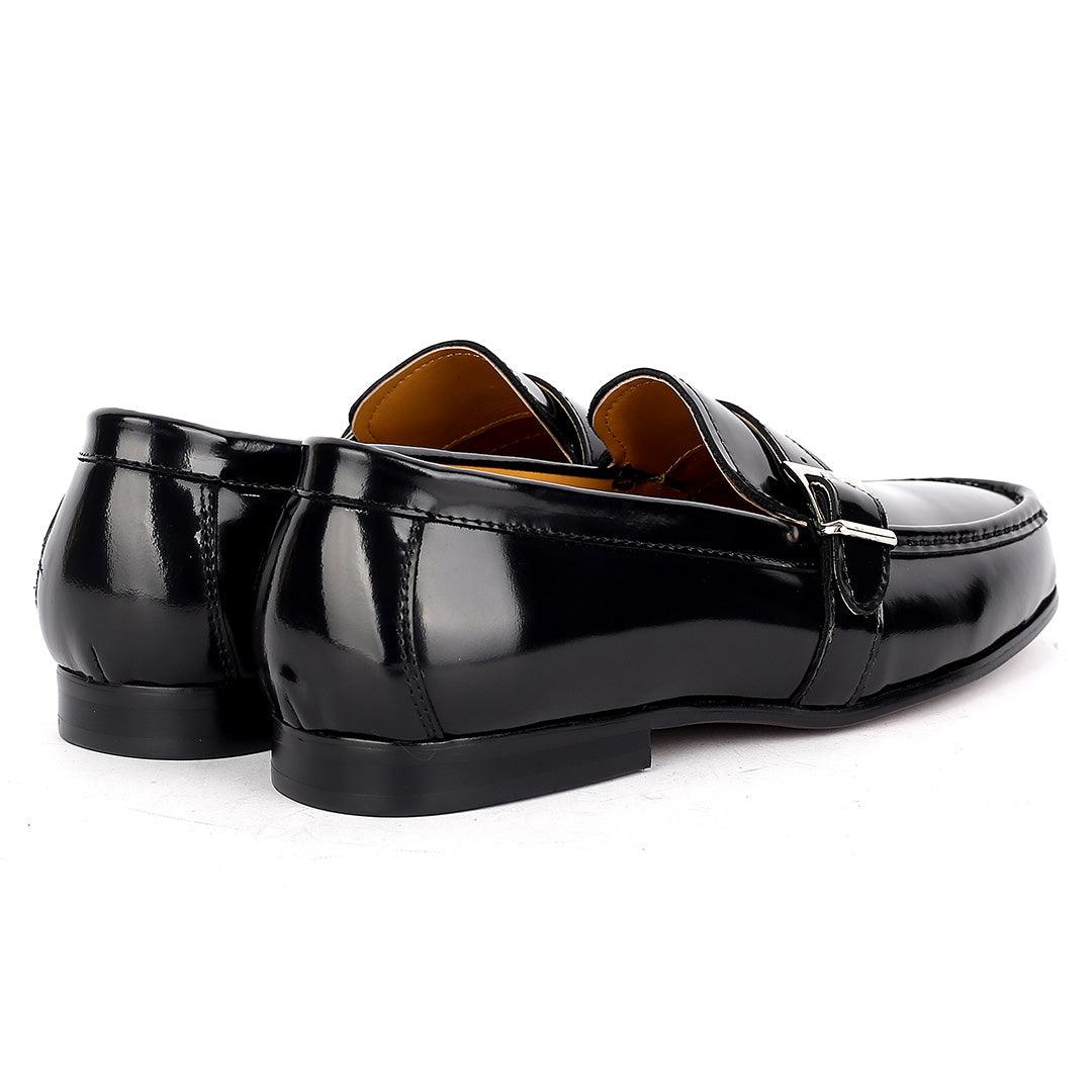 J.M Weston Superlative Glossy With Belt Design Loafers Shoe - Obeezi.com