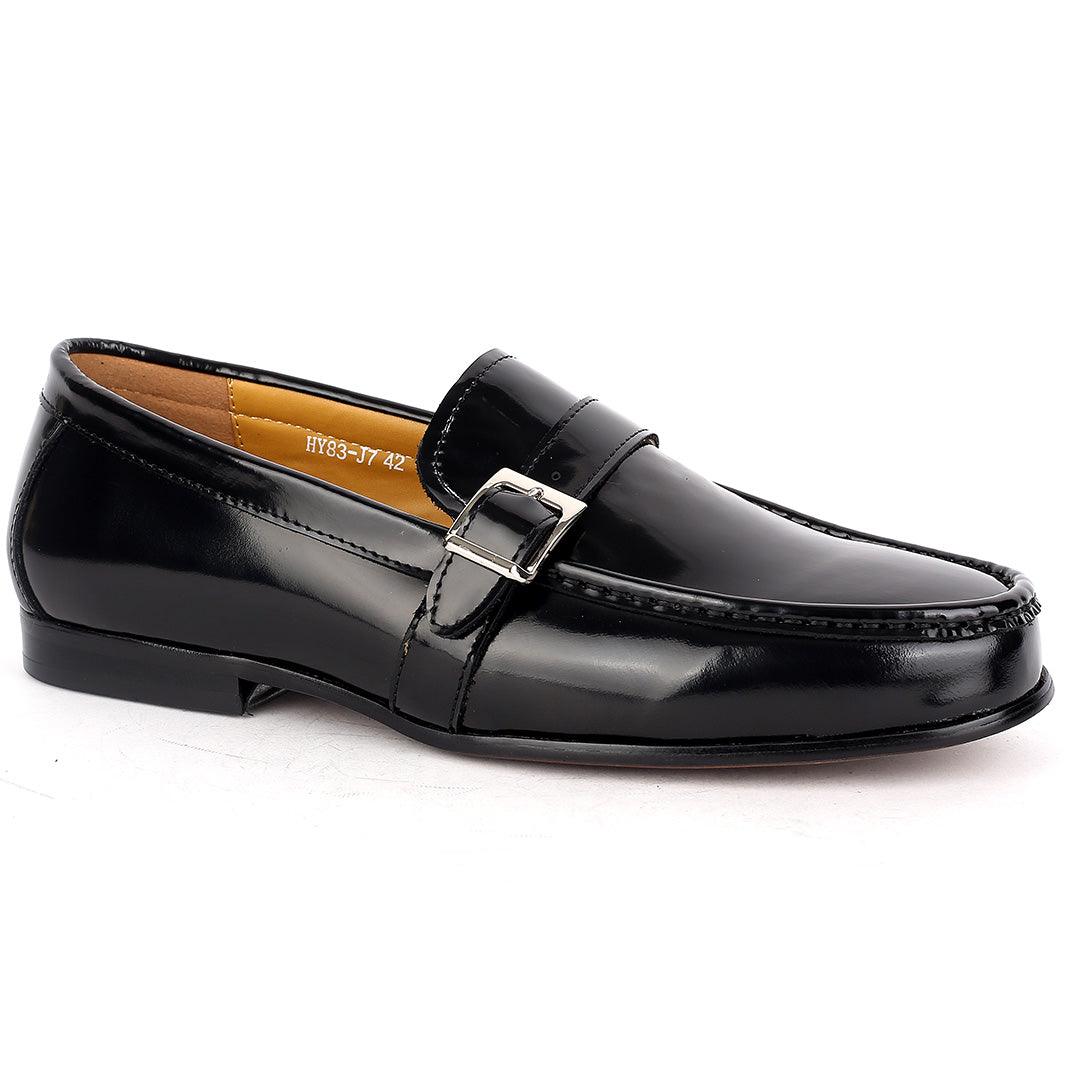 J.M Weston Superlative Glossy With Belt Design Loafers Shoe - Obeezi.com
