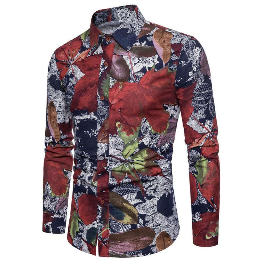 Janeo vintage multicolour Mens longsleeve Shirts - Obeezi