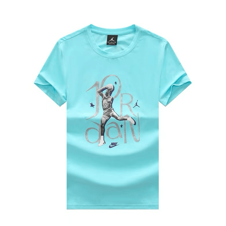 JD Basketball Jumpman 23 Bull Designed T-Shirt- Sky Blue - Obeezi.com