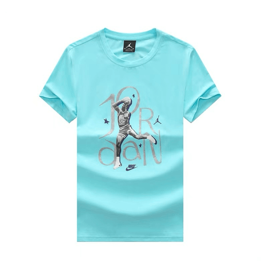JD Basketball Jumpman 23 Bull Designed T-Shirt- Sky Blue - Obeezi.com